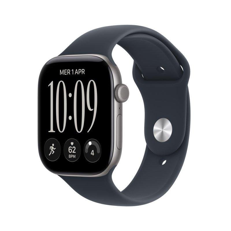Apple Watch Series 12 GPS 46mm Caja de Aluminio Gris con Correa Deportiva Azul Marino M/L