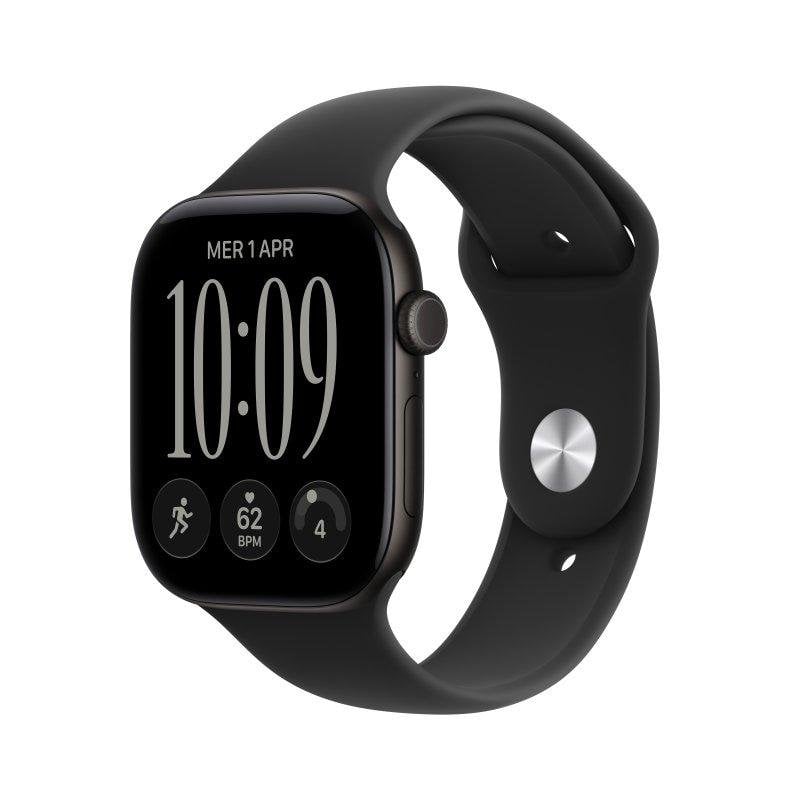 Apple Watch Series 12 GPS 46mm Caja de Aluminio Negra con Correa Deportiva Negra M/L