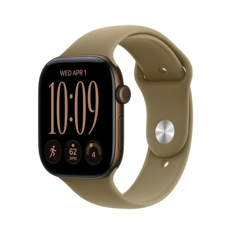 Apple Watch Series 12 GPS 46mm Caja de Aluminio Bronce Oscuro con Correa Deportiva Oliva S/M
