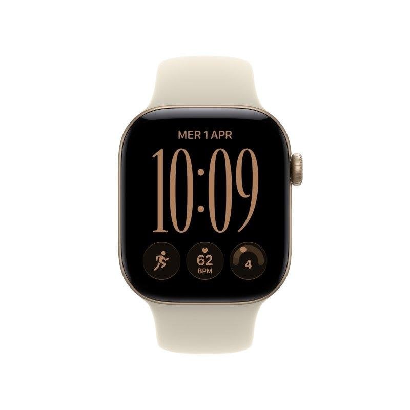 Apple Watch Series 12 GPS + Cellular 42mm Aluminium Doré avec Bracelet Sport Sable