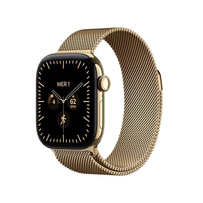 Apple Watch Series 12 GPS + Cellular 42mm Caja de Titanio Oro con Correa Milanese Loop Oro S/M