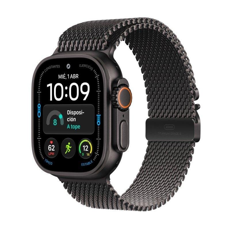 Apple Watch Ultra 4 GPS + Cellular 49mm Titane Noir avec Bracelet Milanese Loop Noir L