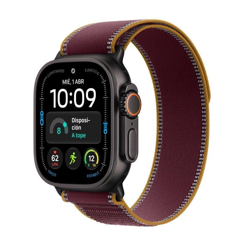 Apple Watch Ultra 4 GPS + Cellular 49mm Caja de Titanio Negra con Correa Loop Trail Burdeos S/M
