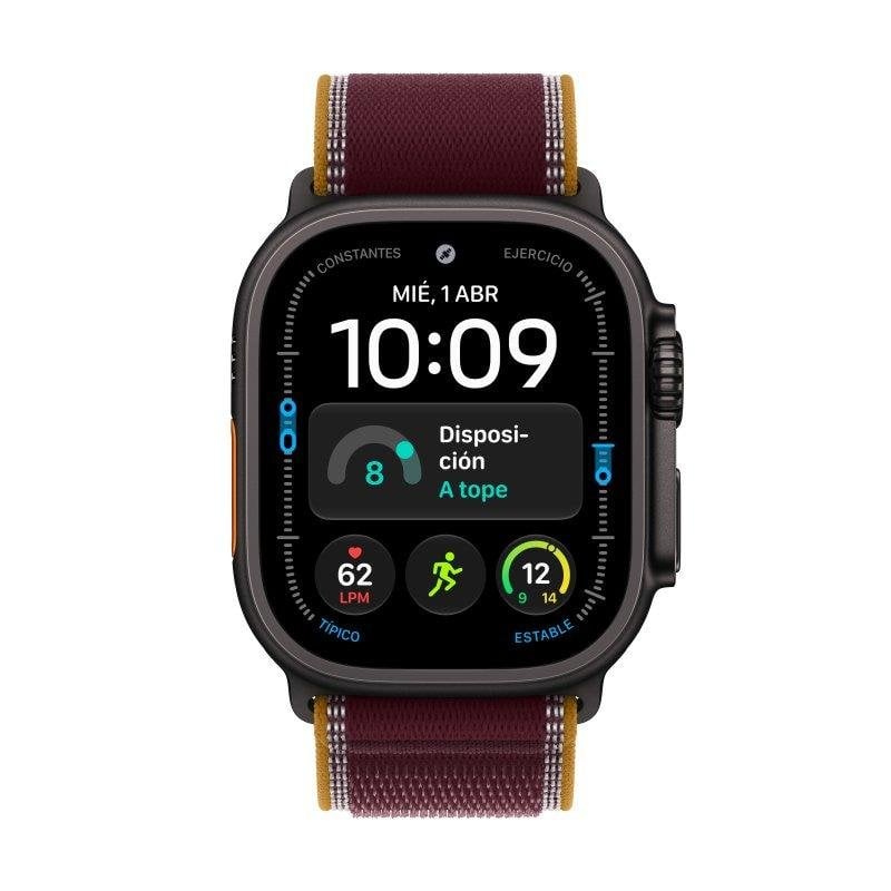 Apple Watch Ultra 4 Gps + Cellular Cassa 49 Mm In Titanio Nero Con Trail Loop Borgogna / - vue 2