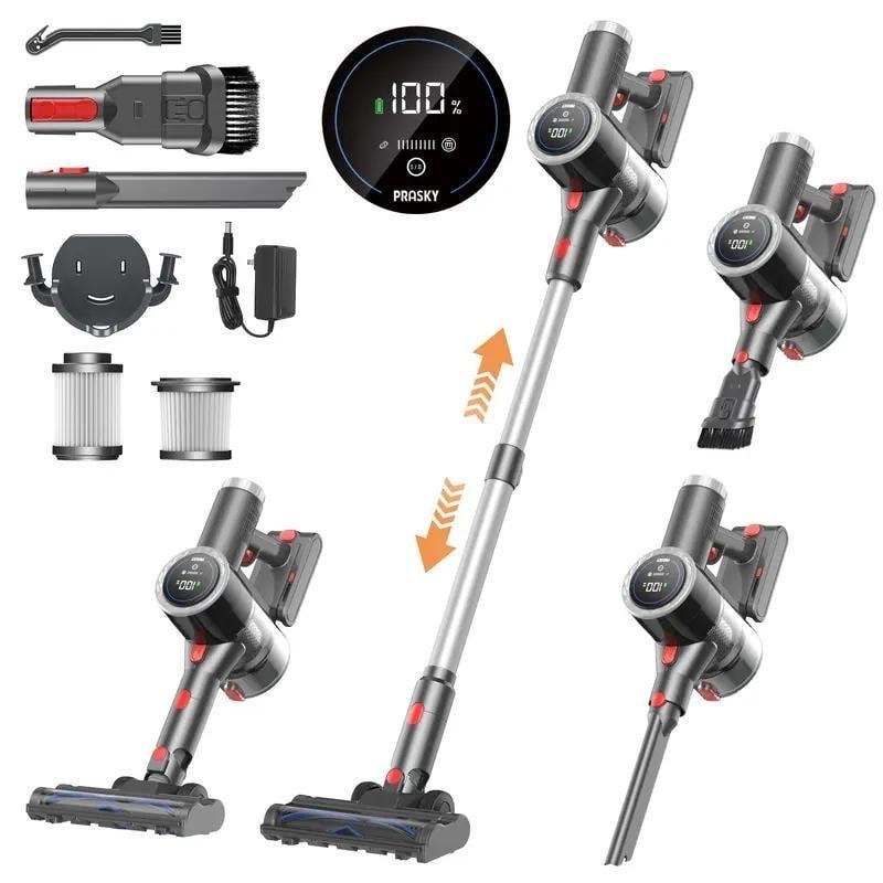 Aspirapolvere senza Fili Prasky 65 Kpa 50 min Filtro HEPA 2 in 1
