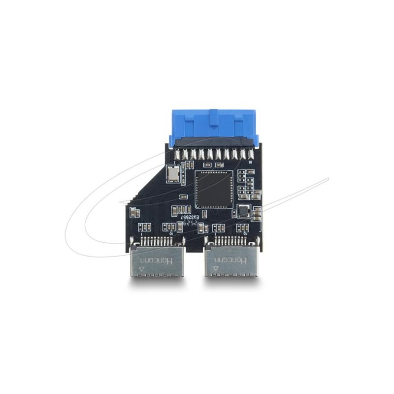 DeLOCK 67342 USB-Hub 5 Gbps 20-Pin-Header auf 2x USB Type-E Key A Schwarz, Blau - Image 4