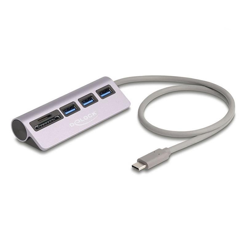 Hub USB DeLock 64292 USB-C a 3 puertos USB 3.0 y ranuras SD/MicroSD