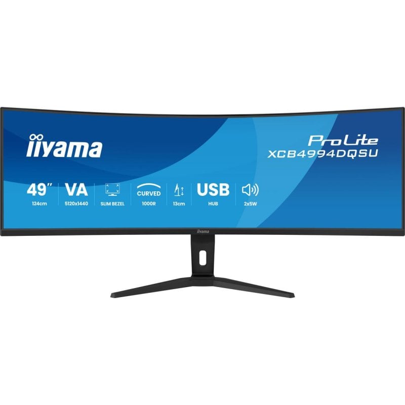 Monitor iiyama ProLite XCB4994DQSU-B1 49" Dual QHD 120Hz VA Curvo Ajuste de altura