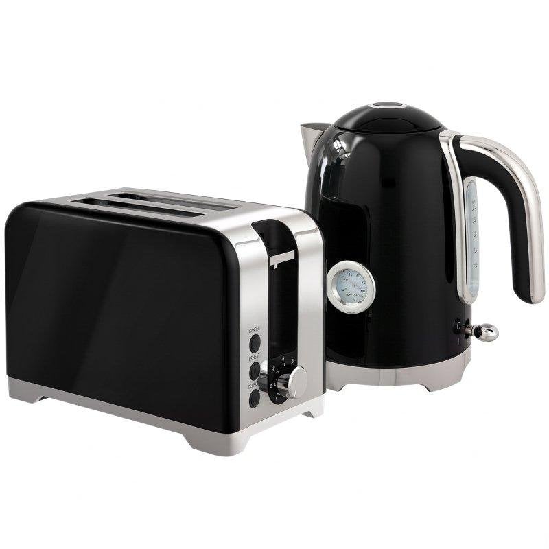 Set Hervidor y Tostadora Blossom 1,7 L 2200 W con Termómetro 2 Rebanadas 7 Niveles de Dorado