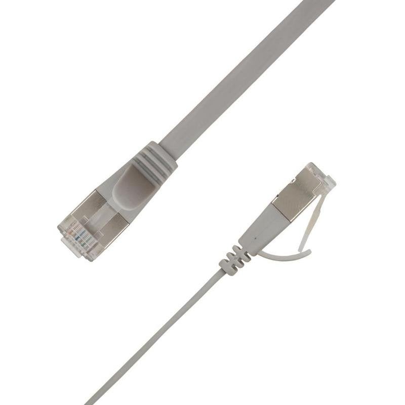 Cable de red plano LinkIT STP-FL6A Cat6a U/FTP 5 m Gris