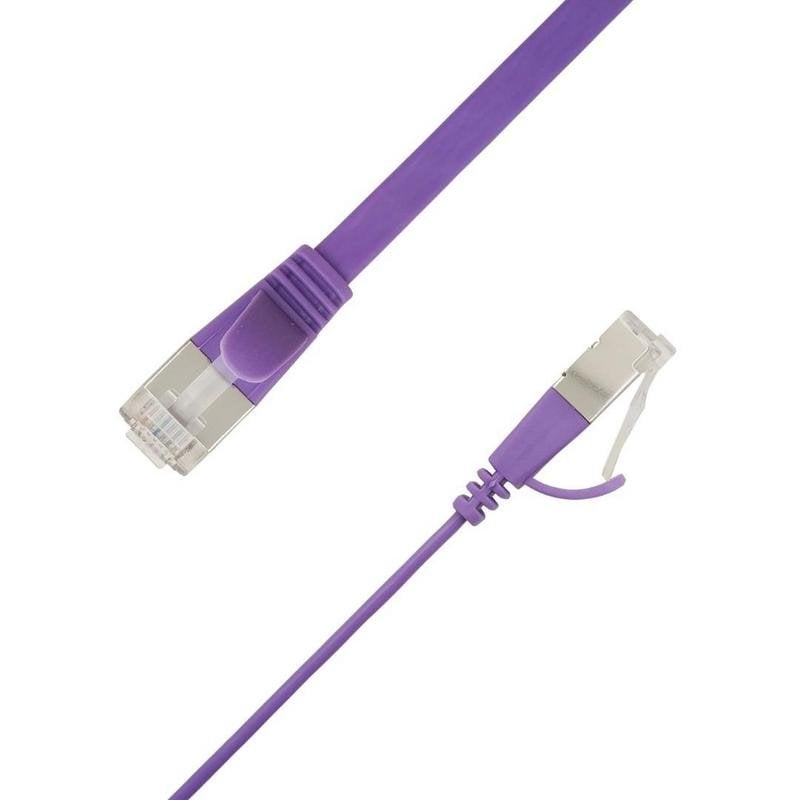 Cable de red LinkIT STP-FL6A-00350-PU Cat6a 3,5 m plano blindado púrpura