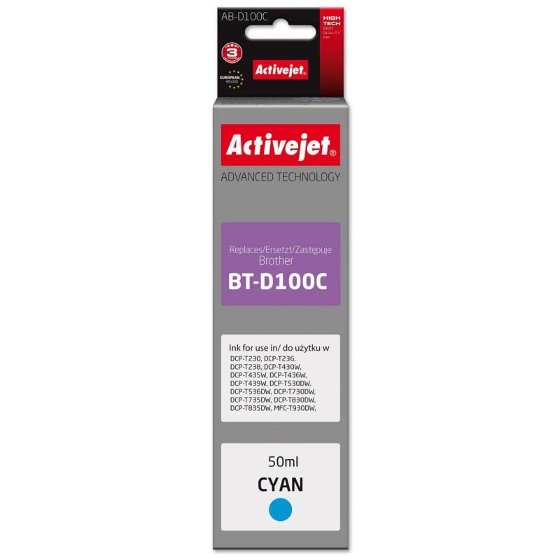 Cartucho de tinta Activejet AB-D100C Cian Alto Rendimiento XL