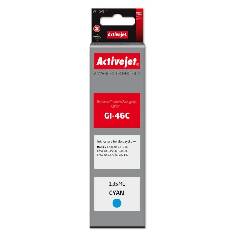 Cartucho de tinta Activejet AC-G46C Alto Rendimiento XL Cian