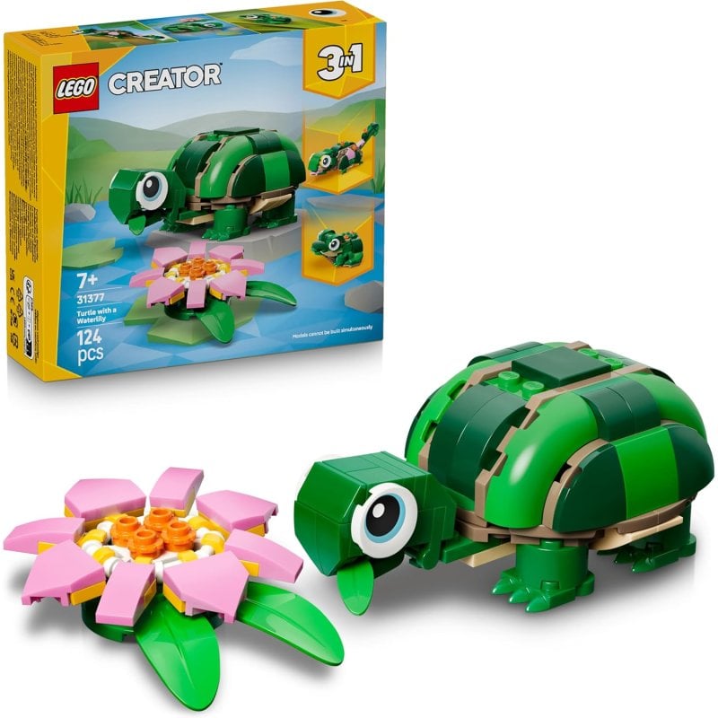 LEGO Creator 3 en 1 Tortuga con Flor de Nenúfar 31377 124 piezas