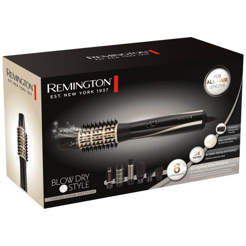 Remington Brosse Soufflante AS7700 1200W Céramique Ionique 2 Températures 6 Accessoires
