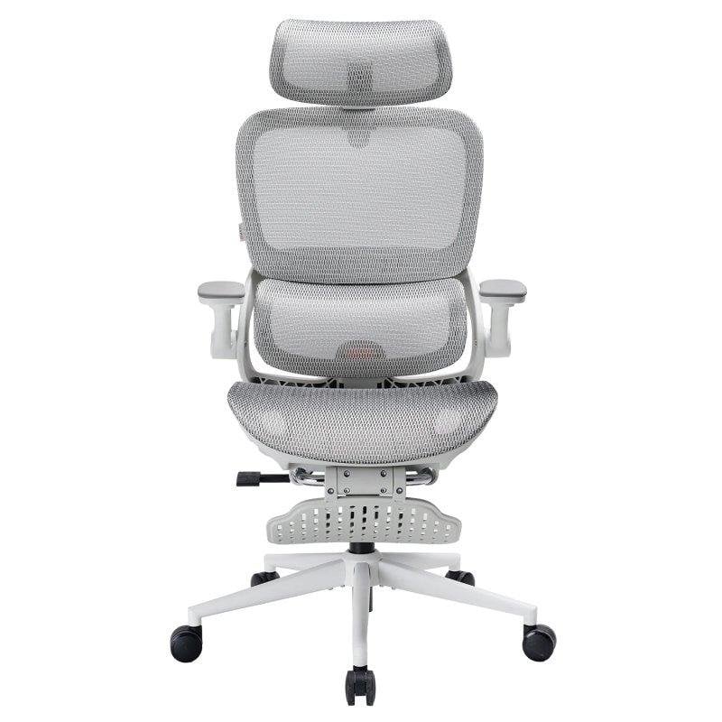 Silla ergonómica SIHOO B100 Pro blanca con soporte lumbar y reposapiés