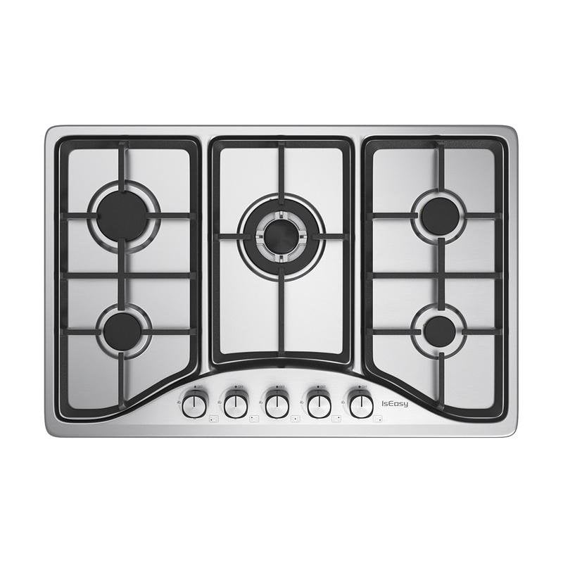 Placa de cocina de gas IsEasy MGBS-765 5 quemadores acero inoxidable