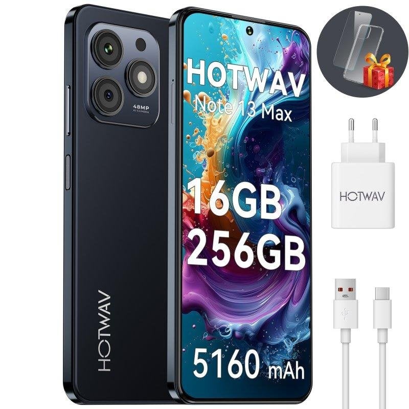 HOTWAV Note 13 Max 4G 6GB Nero 256GB 6,8" Fotocamera 48MP Dual SIM