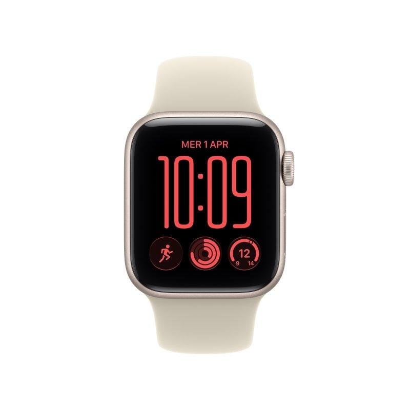 Apple Watch SE 3 GPS 40mm Aluminium Starlight avec Bracelet Sport Sable /