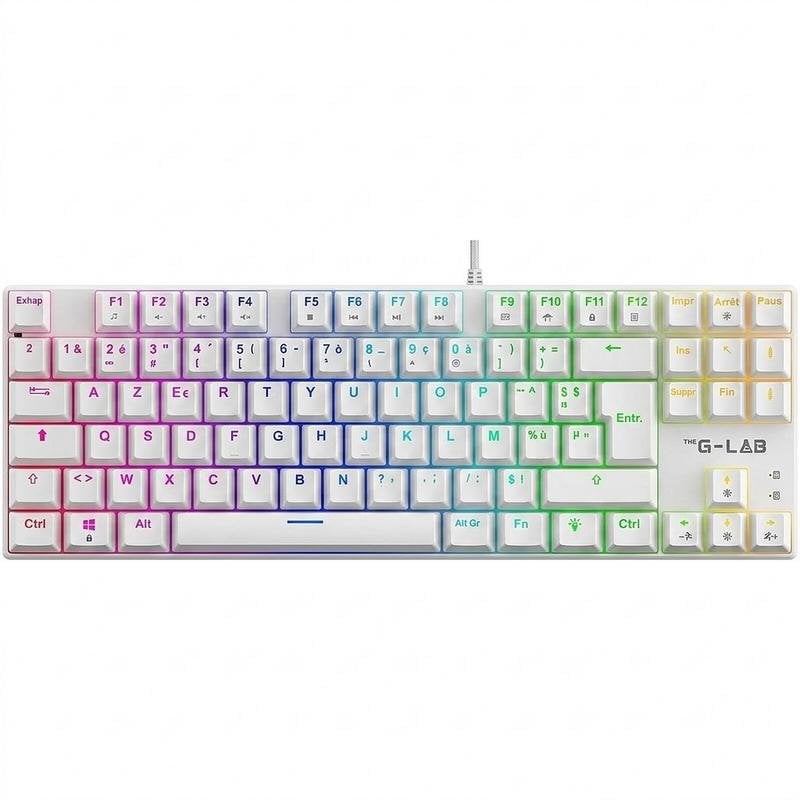 Clavier The G-Lab Keyz Mercury EX compact TKL switches rouges RGB AZERTY français