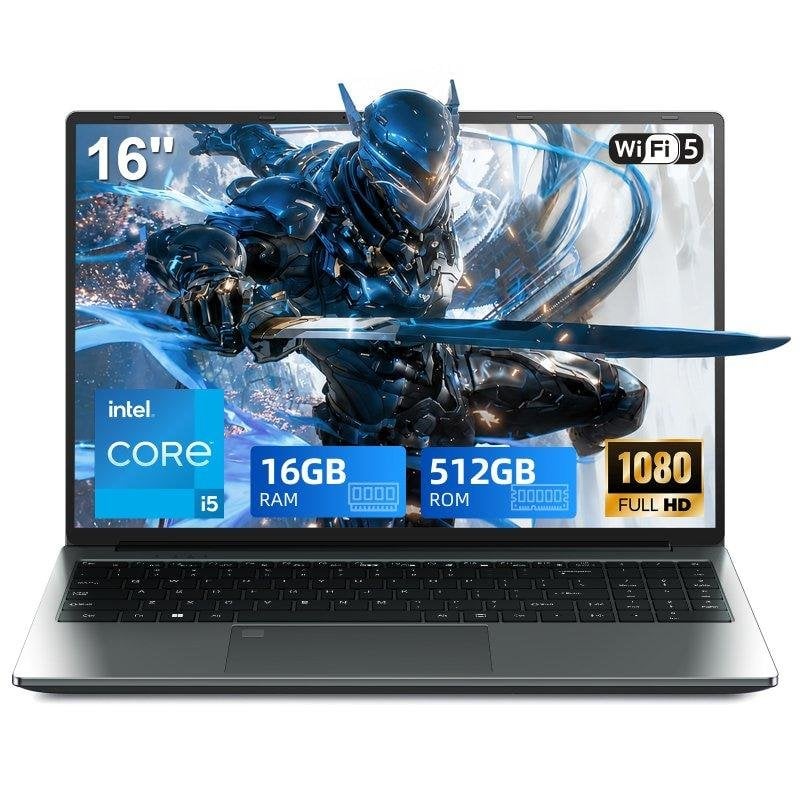 Portátil Intechne 16" Intel Core i5-8300H 16 GB Windows 11 Pro 512 GB SSD Pantalla Full HD