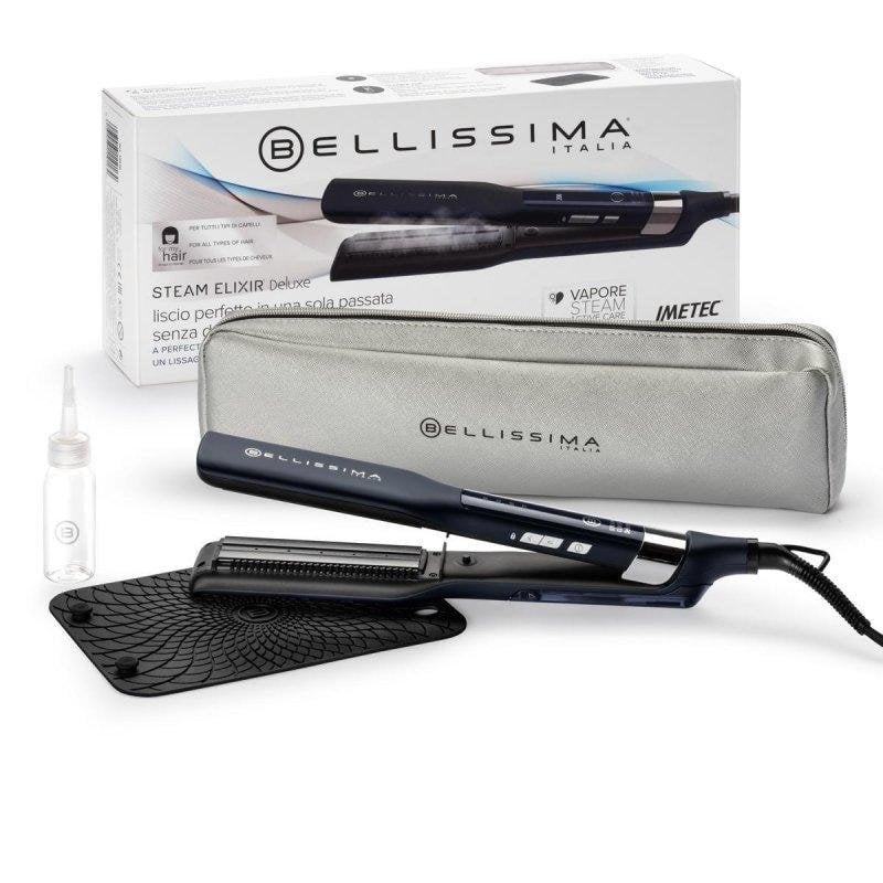 Plancha de Pelo Cerámica Bellissima Steam Elixir Deluxe 230ºC 4 Ajustes Azul