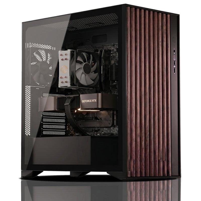 Desktop-PC AurumPC Black Wood AMD Ryzen 5 7500F 16GB 1TB SSD RX 9060XT Windows 11