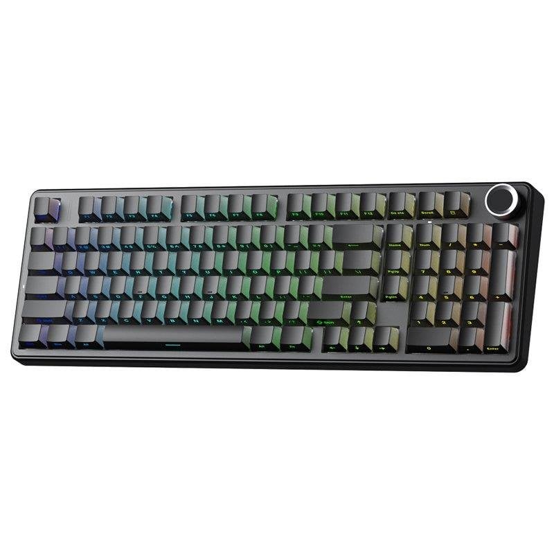 Teclado Aula F99 Pro mecánico silencioso triple conexión US RGB Hot Swap