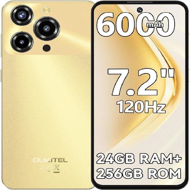 Oukitel C69 4G 8GB 256GB 7,2" Dorado batería 6000 mAh