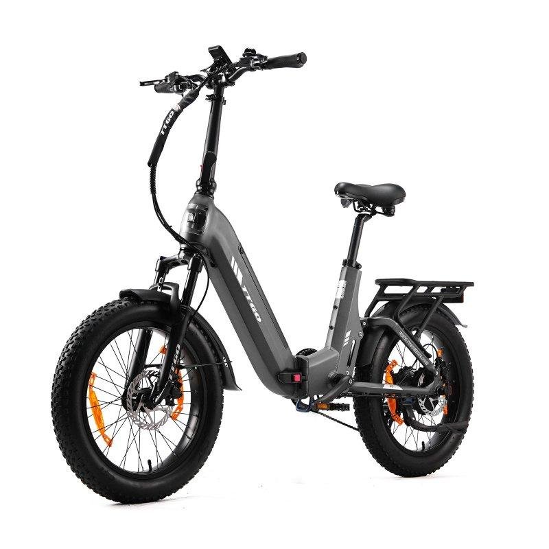 Bicicleta elétrica TTGO F7 urbana dobrável 250W bateria 48V 15Ah 20 polegadas