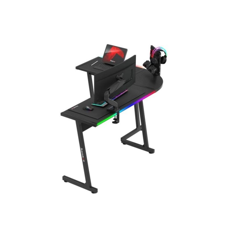 Mesa Gaming Huzaro 147 cm Acier et fibre de carbone RGB