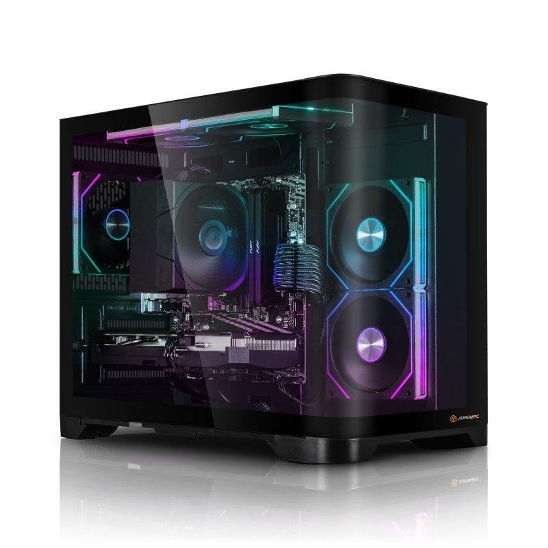 Desktop-PC AurumPC R5 7500F AMD 16GB DDR5 RX 9060XT 1TB SSD Windows 11 RGB Kühlung