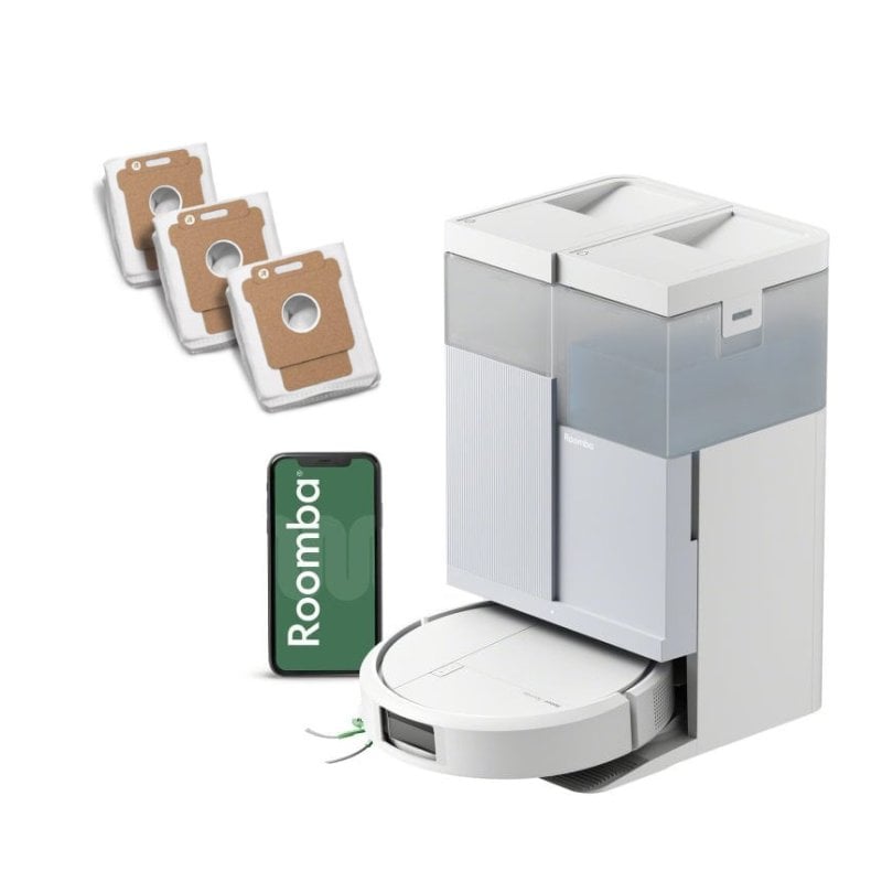 Robot Aspirador y Fregasuelos iRobot Roomba 415 Combo Base Autowash Navegación LiDAR 20000Pa + Pack de 3 Bolsas