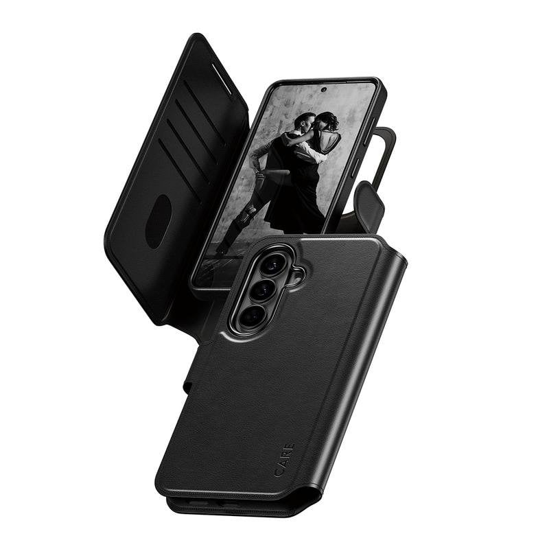 Funda PanzerGlass CARE Tango 2-in-1 Wallet Cuir Noir Qi pour Galaxy S26