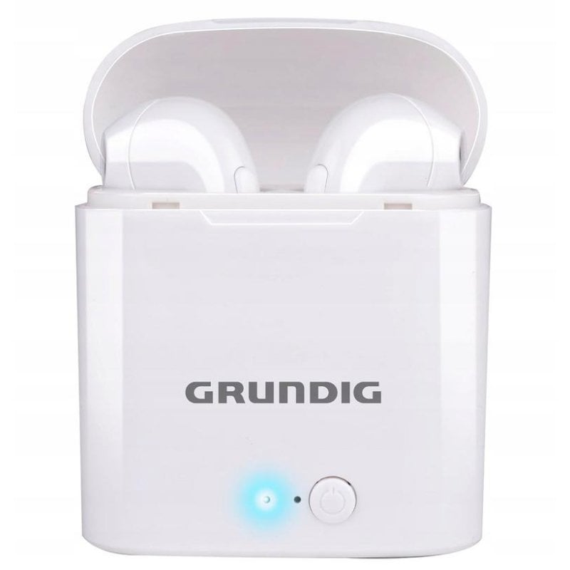 Grundig TWS41 kabellose Bluetooth True Wireless Ohrhörer mit Mikrofon und weißem Etui