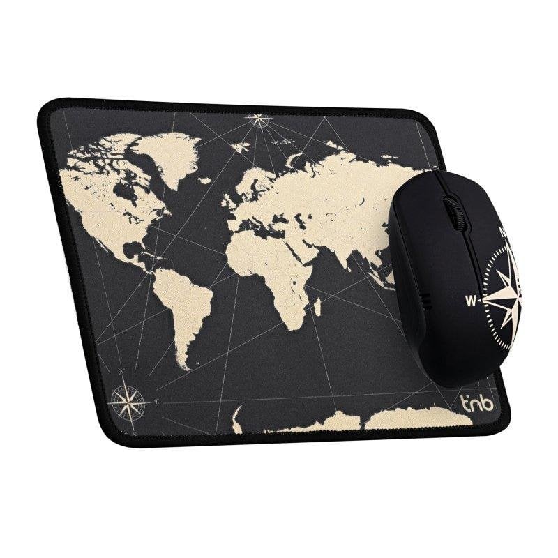 Ratón TnB BUMWXTRAVEL inalámbrico multicolor con alfombrilla de viaje