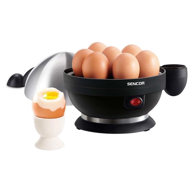 Cuiseur À Oeufs SENCOR SEG 720BS – Jusqu'à 7 Oeufs, Couvercle Inox, 380W