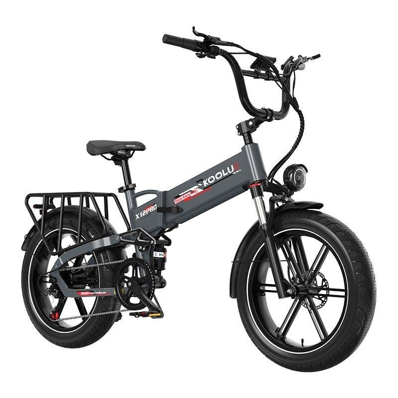 Elektrische Fiets Koolux X12 Pro 750W 48V 15Ah 20 Inch Banden Grijs Rood