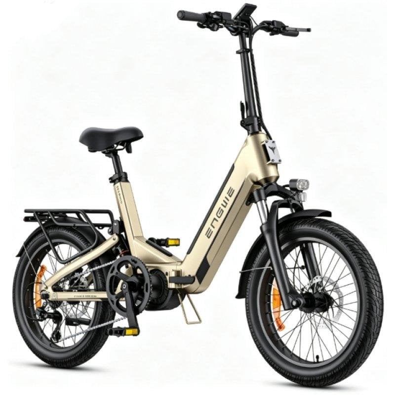 Bicicleta Elétrica ENGWE L20 3.0 Pro Dourada Motor Central 48V Bateria 720Wh