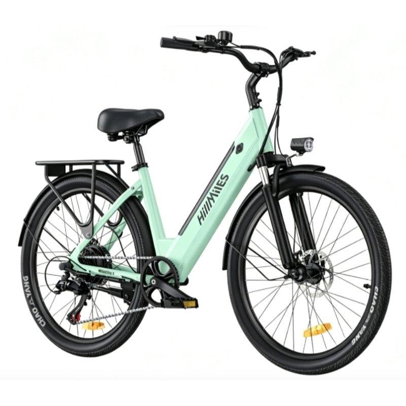 Velo electrique HillMiles MileCity 1 Vert 250W 26 pouces Autonomie 100 km