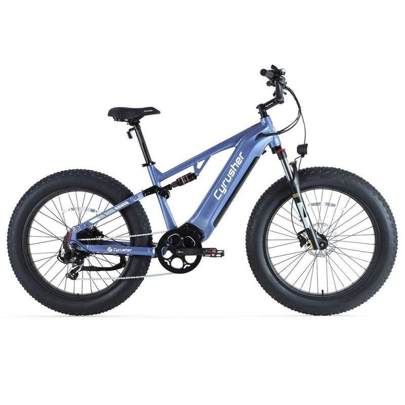 Vélo électrique Cyrusher Rover Suspension Totale Batterie 52V 15,6Ah Bleu