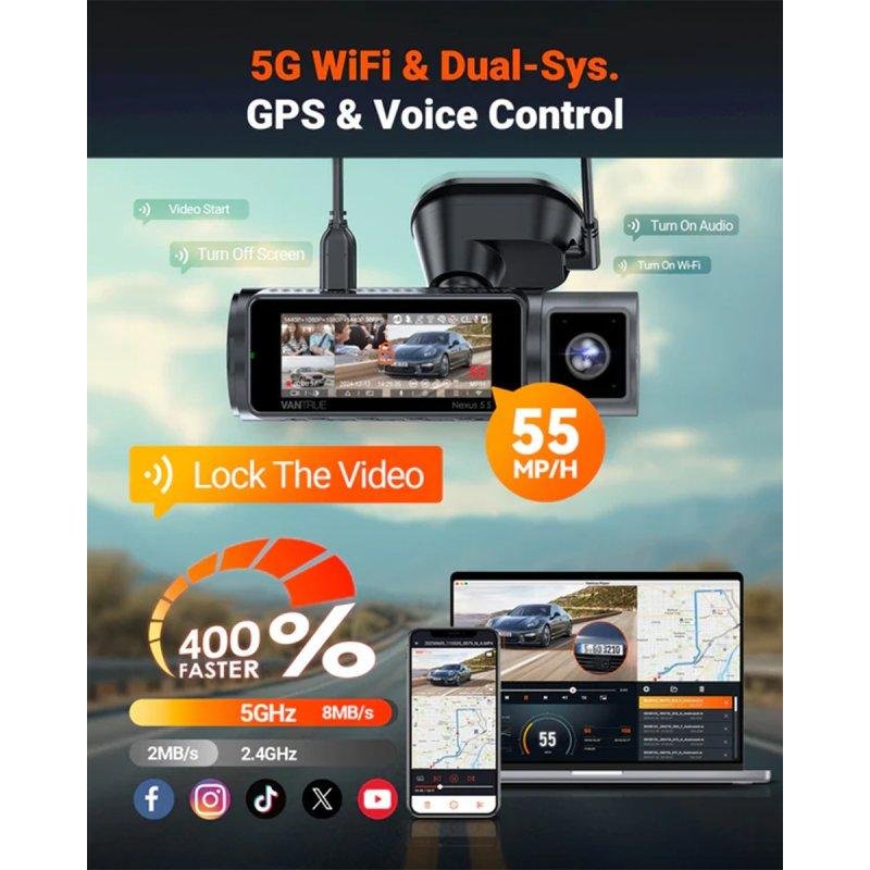 Autokamera Vantrue N5s 4 Kanäle 360 WiFi 5 GHz GPS Starvis2