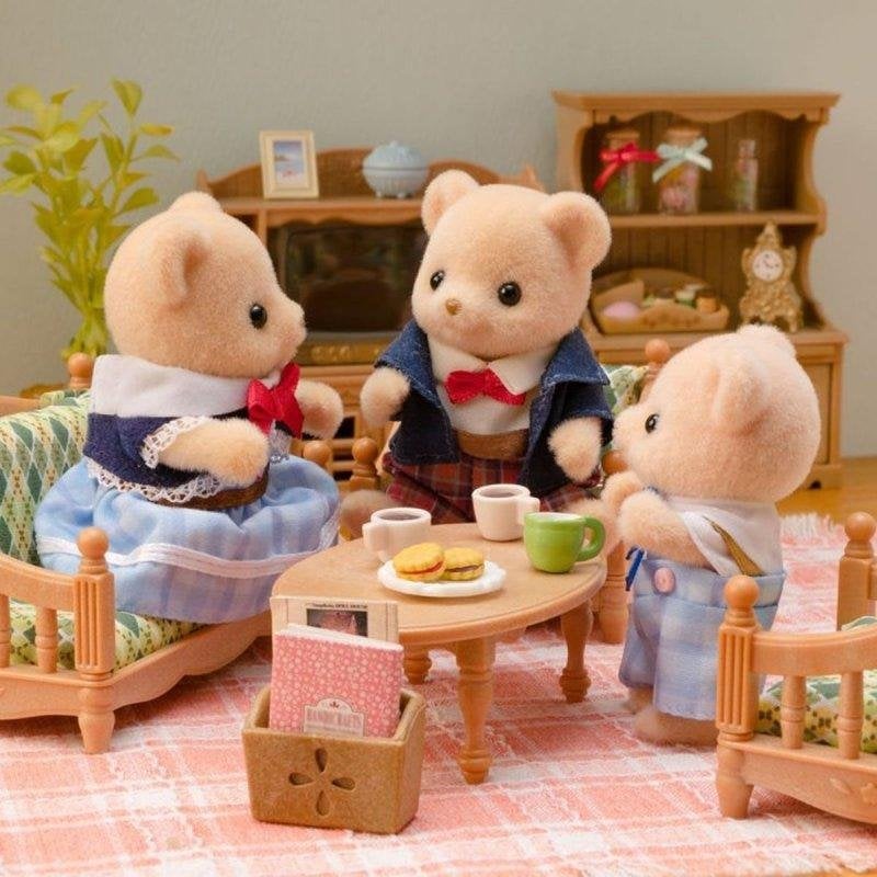Conjunto Sylvanian Families Biscuit Bear Family 3 figuras articuladas ropa extraible