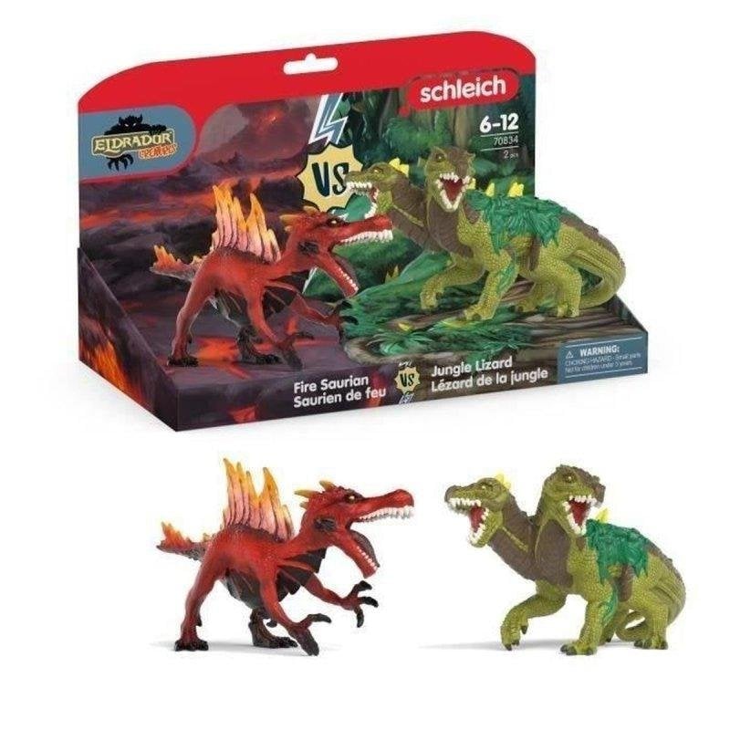 Schleich Figurines Eldrador Creatures Saurio de Fuego Rojo et Lagarto Jungla