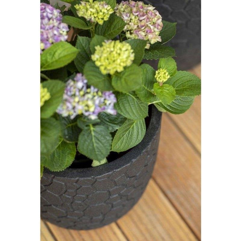 Blumentopf Rund Capi Clay NL Schwarz 43 cm Isoliert UV Frostfest