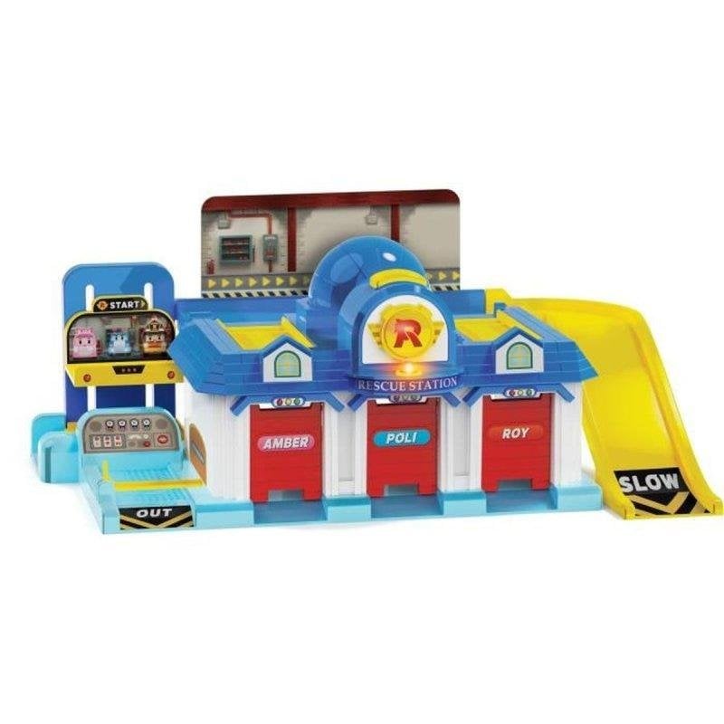 Garage Spielset Silverlit Robocar Poli HQ Le QG mit Aufzug