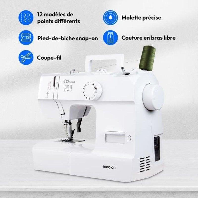 Machine à coudre Medion SM70 12 points bras libre LED 70W