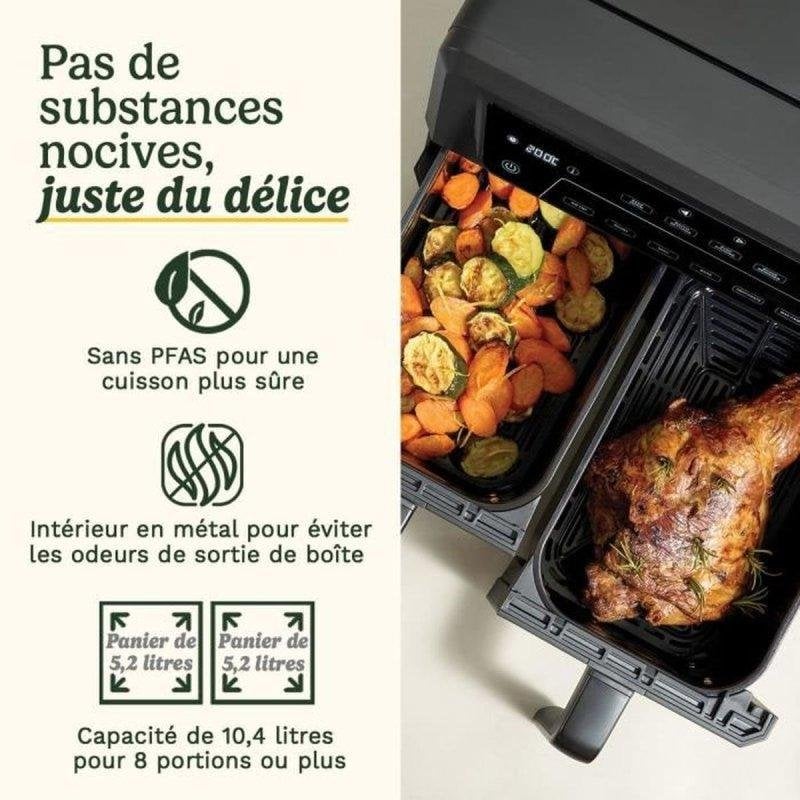 Friteuse D'Air Chaud CUISINART Airfryer AFD10XBLE – 10,4 L, 2400 W, Double Cuves - vue 6