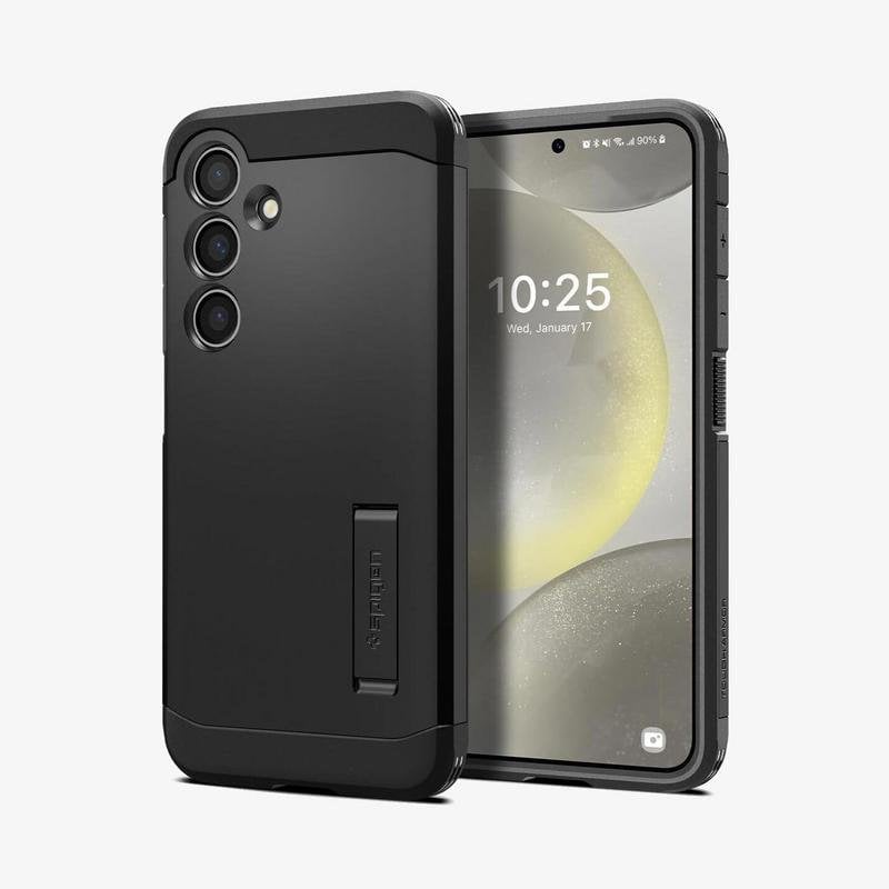 Funda para móvil Spigen Tough Armor TPU preta com suporte para Galaxy S24