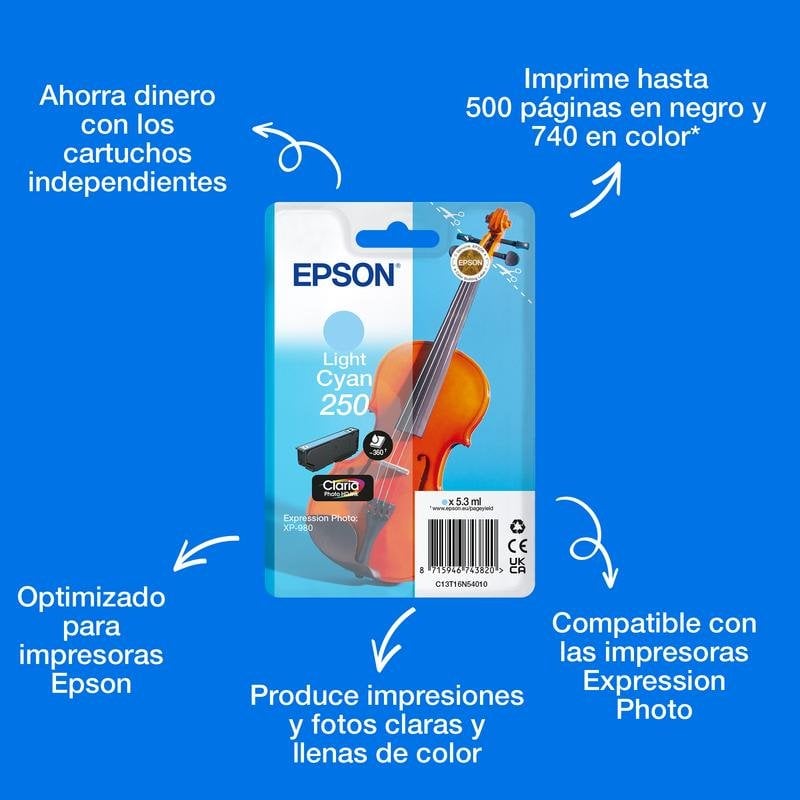 Cartouche dencre Epson 250 Cyan clair
